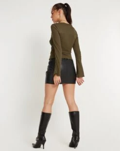 Minha Low Rise Eyelet Mini Skirt In PU Black -Outlet Modi Vora Store MINHA SKIRT PU BLACK W EYELET 152758 dd8c607c c74d 408d a117 72dbd5432667