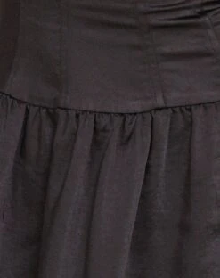 Monroe Bandeau Mini Dress In Satin Black -Outlet Modi Vora Store MONROE DRESS SATIN BLACK 16863D4