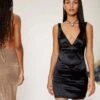 Ephy Mini Dress In Satin Black