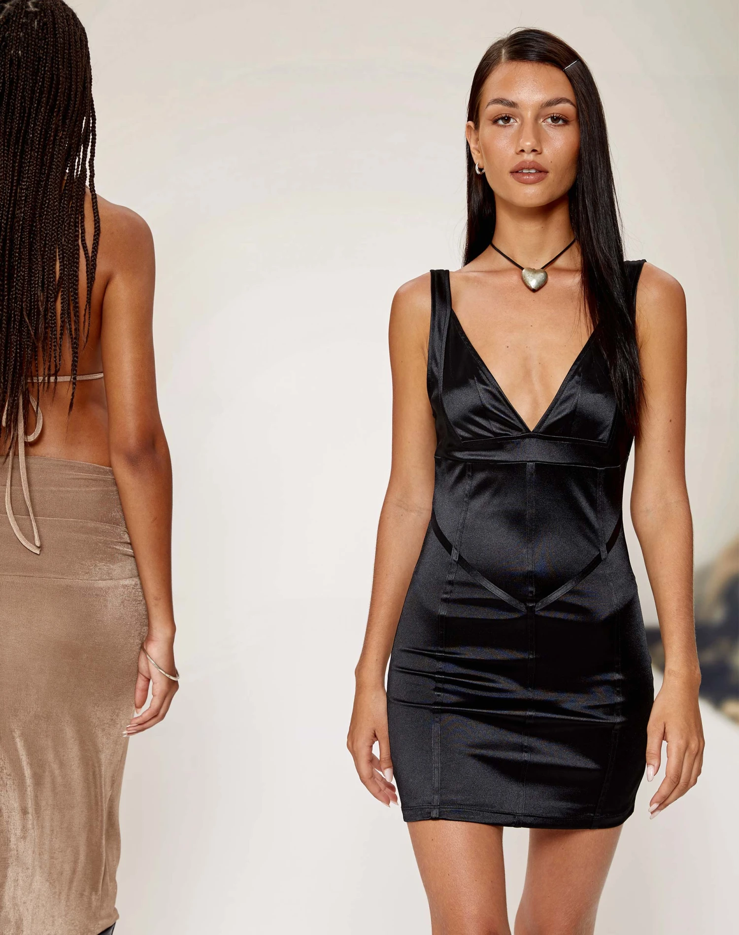 Ephy Mini Dress In Satin Black 1 Ephy Mini Dress In Satin Black