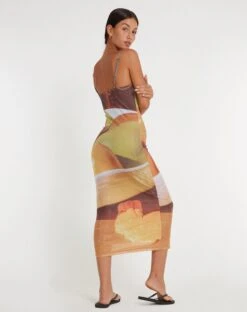 Nori Midi Dress In Fruit Photoprint -Outlet Modi Vora Store NORI DRESS FRUITE PHOTOPRINT 129041