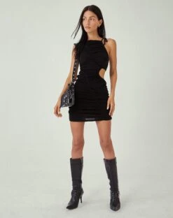 MOTEL X JACQUIE Osanna Mini Dress In Black -Outlet Modi Vora Store OSANNA DRESS BLACK14272
