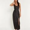 Padilla Maxi Dress In Satin Black