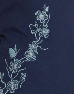 Paula Mini Dress Navy Flower Butterfly Emb -Outlet Modi Vora Store PAULA DRESS NAVY FLOWER BUTTERFLY EMBRO 15834D7