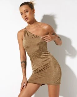 Perona Mini Dress In Botanist Flocking Olive