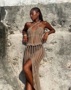 Willa Knitted Midi Skirt In Desert Taupe 10 Willa Knitted Midi Skirt In Desert Taupe -Outlet Modi Vora Store Photo 17 04 2023 16 14 09