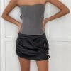 Gamay Mini Skirt In Satin Black