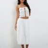 Rusma Midi Skirt In White Broderie