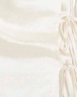 Raykoz Mini Skirt In Satin Ivory -Outlet Modi Vora Store RAYKOZ SKIRT SATIN IVORY 151882D