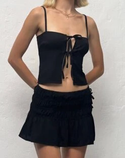 Rikako Shirred Mini Skirt In Black -Outlet Modi Vora Store RAYMI TOP BLACK RIKAKO SKIRT BLACK 5 copy 4d3708c9 2f4a 4ca8 b3be 14b305c53591