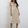 Antari Midi Dress In Ecru Linen