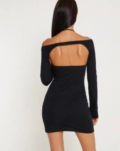 Brada Bodycon Mini Dress In Black -Outlet Modi Vora Store RESHOOT BRADA DRESS BLACK 156703