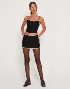 Imar Mini Skirt In Black With Pink Mesh Ruffle 9 Imar Mini Skirt In Black With Pink Mesh Ruffle -Outlet Modi Vora Store RESHOOT IMAR SKIRT IDALIA CORSET TOP BLACK PINK MESH RUFFLE 180153 357449c3 c45d 44f5 8f17 21ad09b5be3f