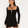 Lovato Long Sleeve Mini Dress In Black