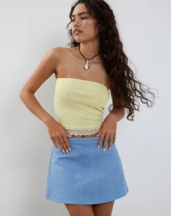 Oetari Mini Skirt In Bleach Wash -Outlet Modi Vora Store RESHOOT OETARI SKIRT BLEACH WASH 206654
