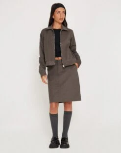 Yahya Midi Skirt In Dark Grey -Outlet Modi Vora Store RESHOOT TUMBAS JACKET PANAMA GREY 178376 e9c3875d 9893 419c a9ad e66d1c6273d7