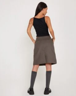 Yahya Midi Skirt In Dark Grey -Outlet Modi Vora Store RESHOOT TUMBAS JACKET PANAMA GREY 178427