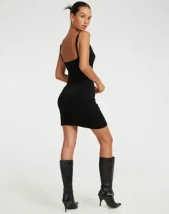 Revati Mini Dress In Black -Outlet Modi Vora Store REVETI DRESS BLACK 116155