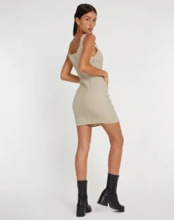 Rosati Mini Dress In Beige -Outlet Modi Vora Store ROSATI DRESS BEIGE 134779