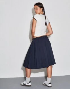 Priha Midi Skirt In Tailoring Navy -Outlet Modi Vora Store SALDA TOP OFF WHITE BELUGA BIN PRIHA SKIRT TAILORING NAVY 2
