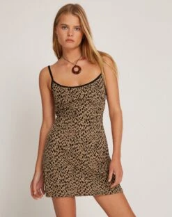 Samiya Strappy Mini Dress In Mini Cheetah