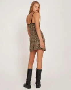 Samiya Strappy Mini Dress In Mini Cheetah -Outlet Modi Vora Store SAMIYA DRESS MINI CHEETAH SSR 173342