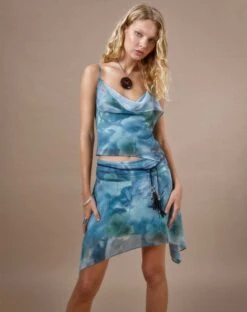 Tyler Mini Skirt In Watercolour Floral Blue -Outlet Modi Vora Store SHAHIRA TOP TYLER SKIRT WATERCOLOUR FLORAL BLUE 19 2cdfdb6e 78ad 4d01 93be 7885c5ef645c