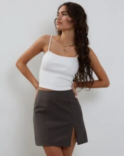 Sheny Mini Skirt In Charcoal Grey
