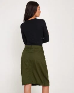 Shreya Cargo Midi Skirt In Forest Green -Outlet Modi Vora Store SHREYA SKIRT FOREST GREEN 178557 fcbd8e72 ee7f 4e47 be97 0cafc739e4f2