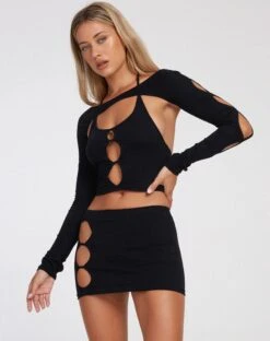 Ghoel Mini Skirt In Black -Outlet Modi Vora Store SILAS TOP BLACK 101073 1