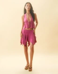 Daco Waterfall Mini Skirt In Rose Crinkle 12 Daco Waterfall Mini Skirt In Rose Crinkle -Outlet Modi Vora Store TARALA HALTER TOP DACO MINI SKIRT DACO ROSE CRINKLE 47407 f9ef4ec0 1b13 49d8 8996 16879d7a8c5a