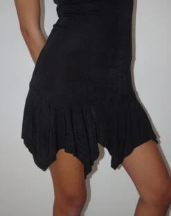 Towina Bandeau Slinky Mini Dress In Black -Outlet Modi Vora Store TOWINA BANDEAU DRESS BLACK SLINKY 12