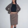 Yahya Midi Skirt In Dark Grey