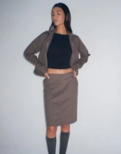 Yahya Midi Skirt In Dark Grey