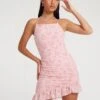 Vania Mini Dress In Butterfly Pink Flock