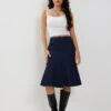 Eames Midi Skirt In Denim Indigo Blue