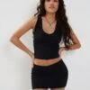 Vidia V Front Mini Skirt In Black