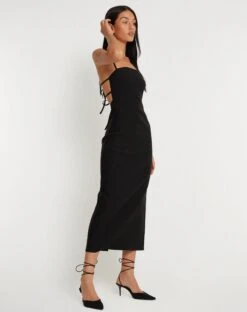 Volkava Maxi Dress In Black -Outlet Modi Vora Store VOLKAVA DRESS BLACK 147555