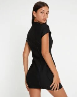 Yanzi Mini Dress In Black -Outlet Modi Vora Store YANZI DRESS BLACK 133979