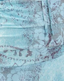 Yuta Halterneck Mini Dress In Blue Paisley Abstract Rustic -Outlet Modi Vora Store YUTA DRESS PAISLEY ABSTRACT RUSTIC 2098D73