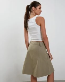 Zeera Cargo Midi Skirt In Biscotti -Outlet Modi Vora Store ZEERA MIDI CARGO SKIRT BISCOTTI198261