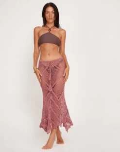 Riyati Crochet Midi Waterfall Skirt In Mauve -Outlet Modi Vora Store ZYMO TOP FILI BIKINI BOTTOM COFFEE A0404182702 b019be70 19e0 411c aef3 3f41297ec8a6