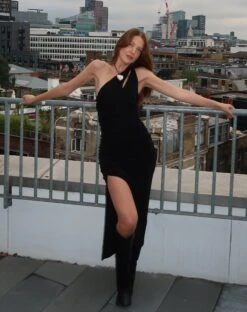 Arista Midi Dress In Black