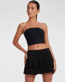 Penka Mini Skirt In Slinky Black -Outlet Modi Vora Store penka skirt slinky black 103744
