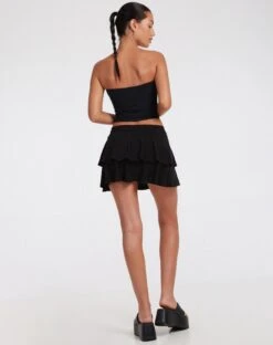 Penka Mini Skirt In Slinky Black -Outlet Modi Vora Store penka skirt slinky black 103762